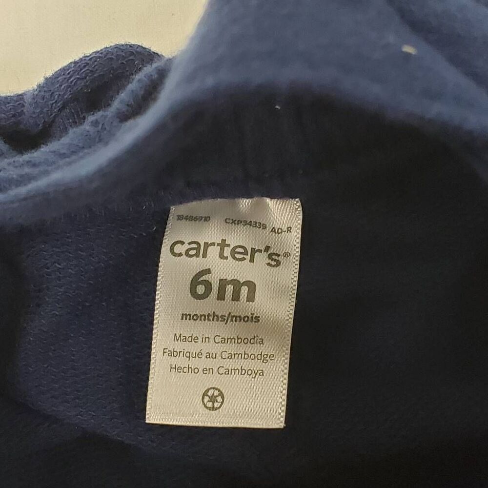 Carters Girls 6 month Navy Turkey Romper - Picture 3 of 6